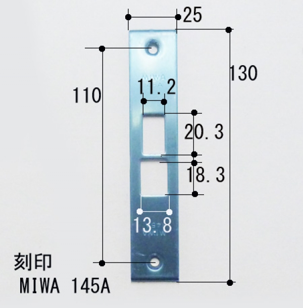 錠フロント-MIWA  　　145Aフロント　　　　　FB51 ステン色