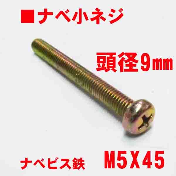 錠用ビス　M5X45mm　鉄　ナベビス