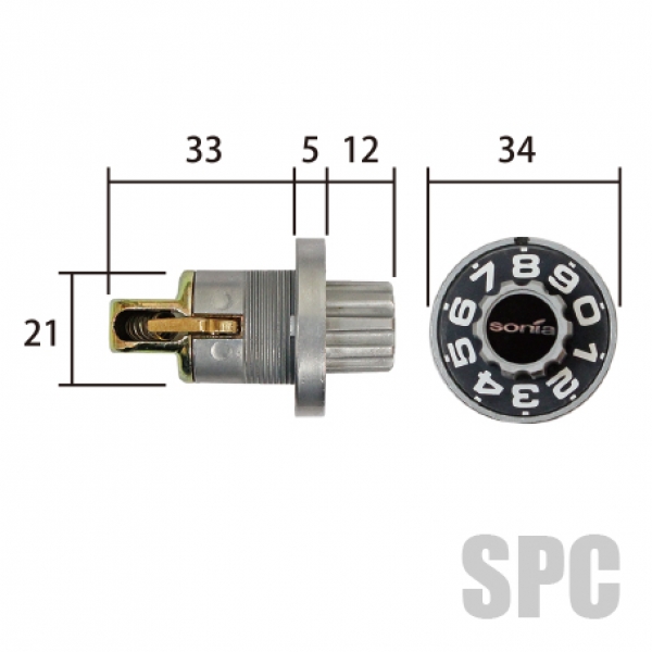 ポスト錠　コーワソニア　　KEY-02　ヨコダイヤル錠